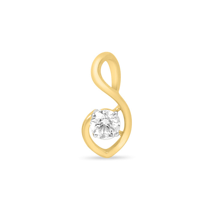 Floral Gold Pendant with Lab-Grown Diamonds without Chain