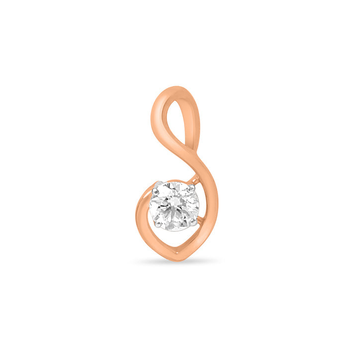 Floral Gold Pendant with Lab-Grown Diamonds without Chain