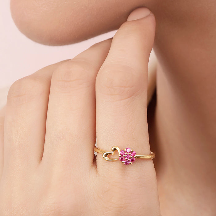 Floral Gold Plated 925 Sterling Silver Ring