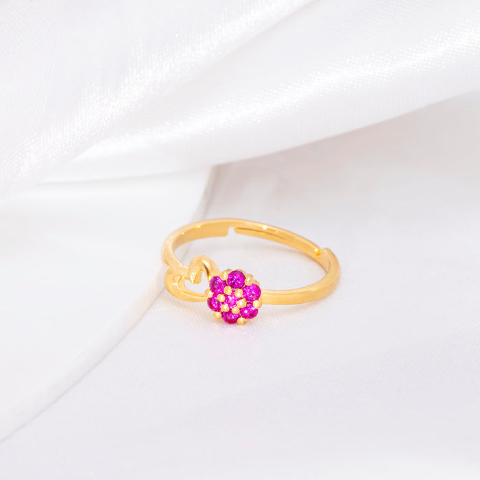 Floral Gold Plated 925 Sterling Silver Ring