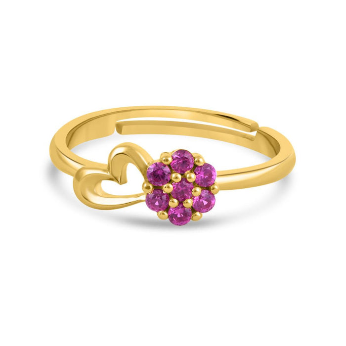 Floral Gold Plated 925 Sterling Silver Ring