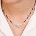 Floral Leaf Style 925 Silver Mangalsutra