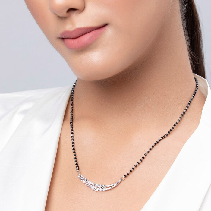 Floral Leaf Style 925 Silver Mangalsutra