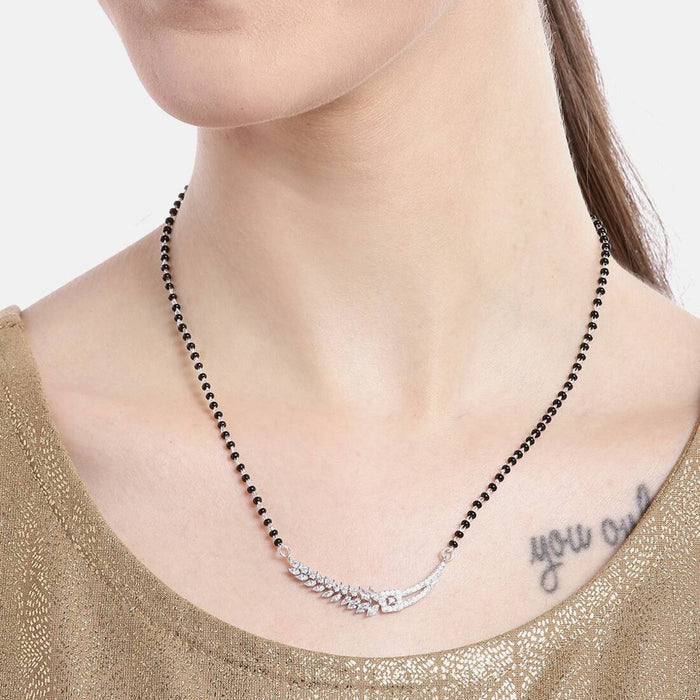 Floral Leaf Style 925 Silver Mangalsutra