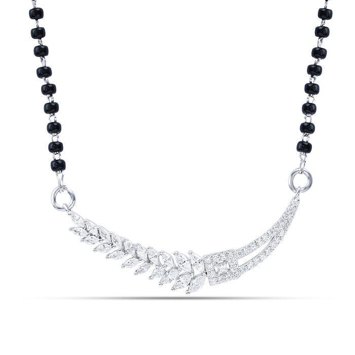 Floral Leaf Style 925 Silver Mangalsutra