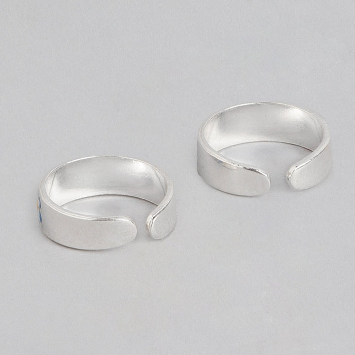 Floral Print 925 Sterling Silver Toe Ring