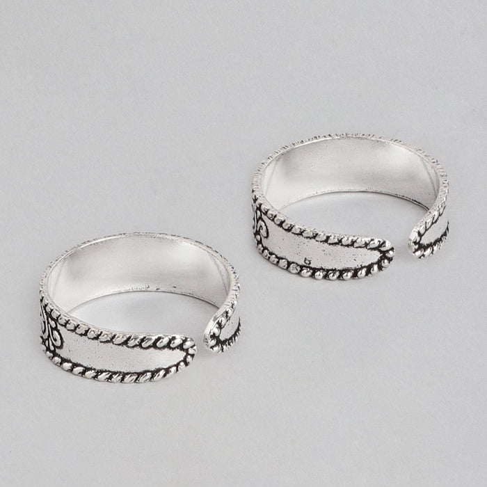 Floral Prints 925 Sterling Silver Toe Ring