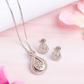 Floral Radiance Harmony Dual Tone-Plated 925 Sterling Silver Jewelry Set