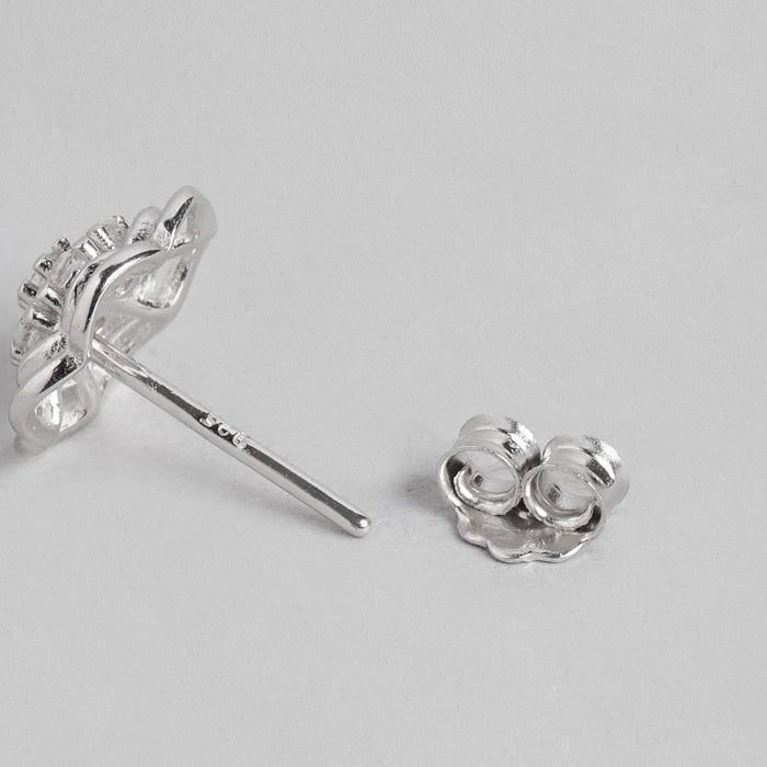Floral Radiance Rhodium-Plated 925 Sterling Silver Jewelry Set