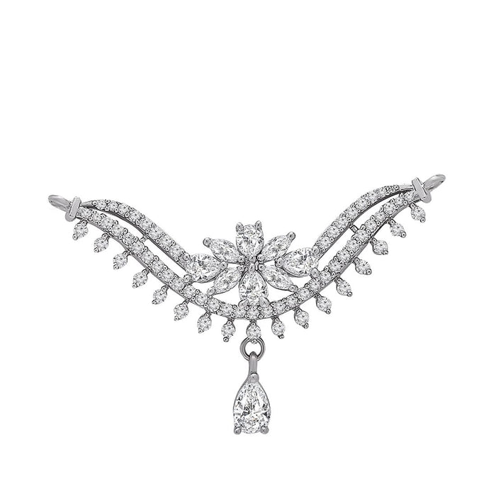 Floral Radiance Rhodium Plated 925 Sterling Silver Mangalsutra