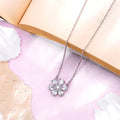 Floral Radiance Rhodium Plated CZ 925 Sterling Silver Necklace