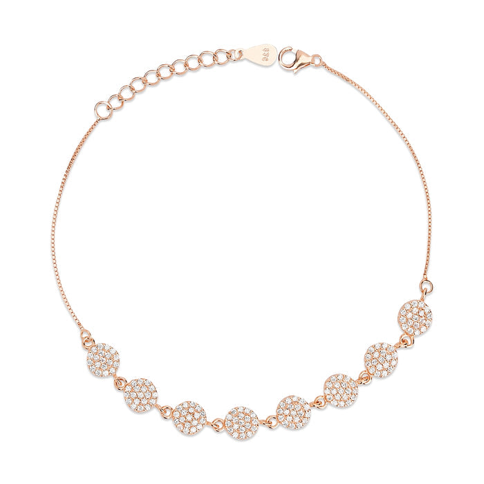 Floral Radiance Rose Gold Plated 925 Sterling Silver Flower Bracelet
