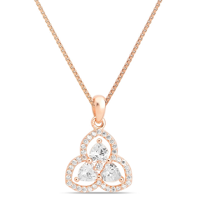 Floral Radiance Rose Gold Plated 925 Sterling Silver Flower Pendant