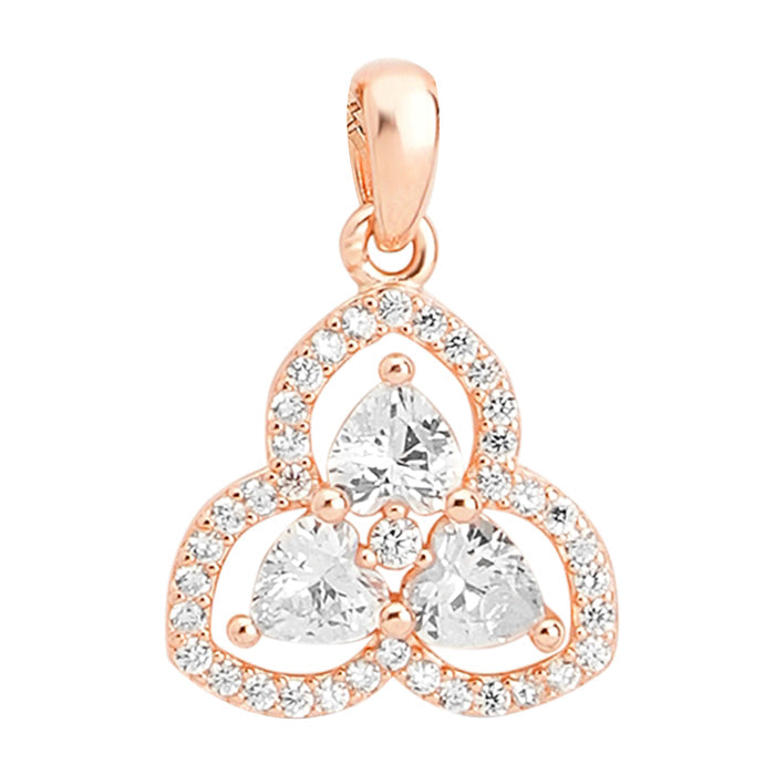 Floral Radiance Rose Gold Plated 925 Sterling Silver Flower Pendant