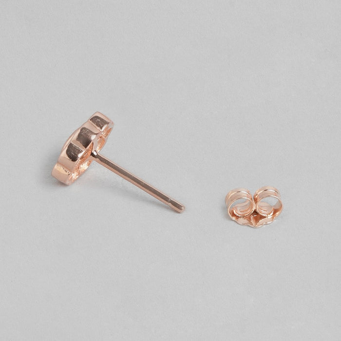 Floral Radiance With CZ Rose Gold-Plated 925 Sterling Silver Earrings