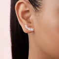 Floral Rhodium Plated 925 Sterling Silver Earrings