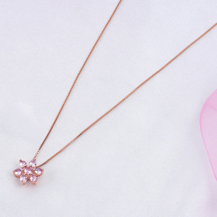 Floral Rose Gold Plated 925 Sterling Silver Pendants