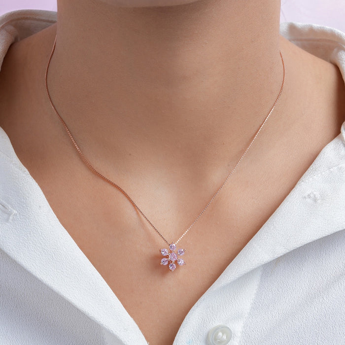 Floral Rose Gold Plated 925 Sterling Silver Pendants