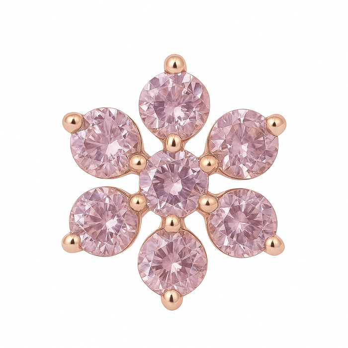 Floral Rose Gold Plated 925 Sterling Silver Pendants