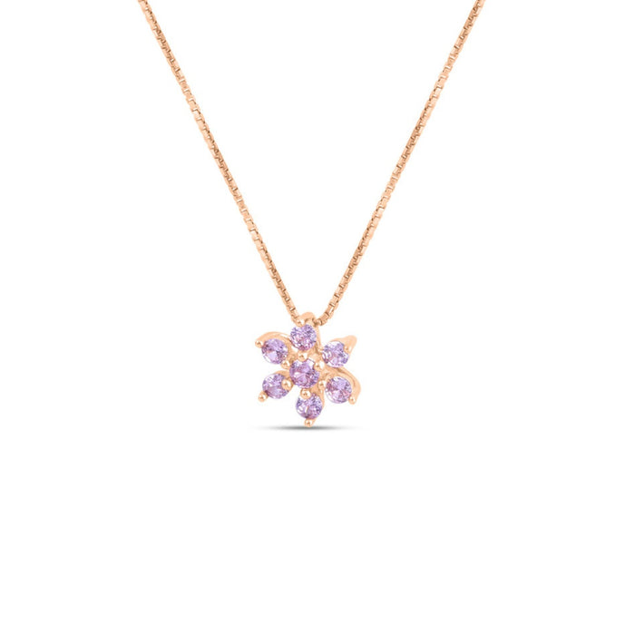 Floral Rose Gold Plated 925 Sterling Silver Pendants