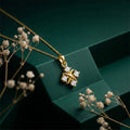 Floral Spark Gold Plated 925 Sterling Silver Pendant Necklace