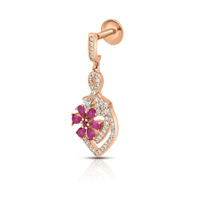 Floral Sparkle Rose Gold Plated 925 Sterling Silver Earrings