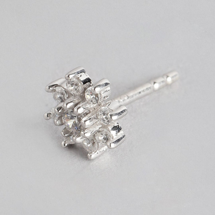 Floral Studs and Hoop 925 Sterling Silver Combo Earring