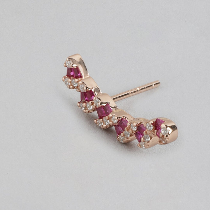 Floral Whirl Rose Gold Plated 925 Sterling Silver Earrings