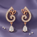 925 Sterling Silver Flourish Drop Rose Gold 925 Sterling Silver Earrings for Women – Zavya
