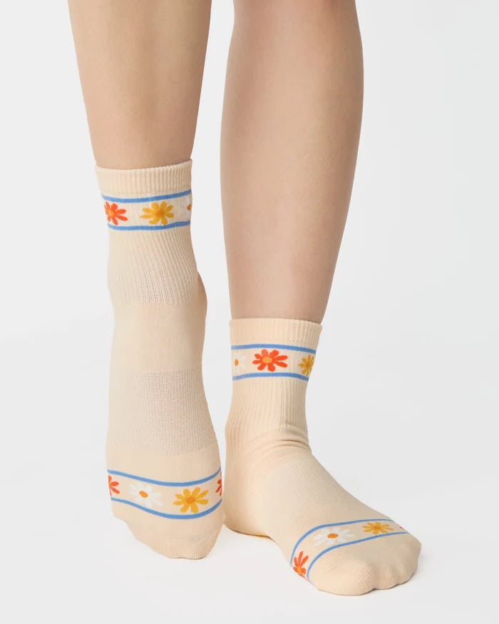 Flower Crown Ankle Grip Sock