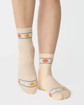 Flower Crown Ankle Grip Sock
