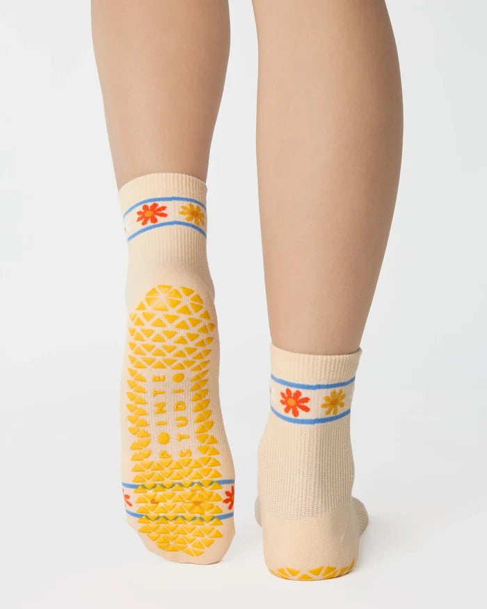 Flower Crown Ankle Grip Sock