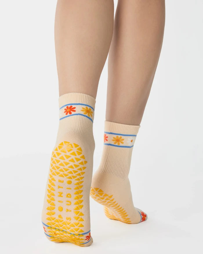 Flower Crown Ankle Grip Sock
