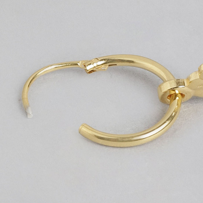 Flower Hook n Loop Gold Plated Earring