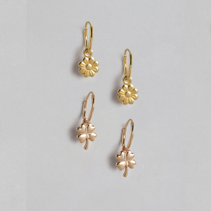 Flower & Leaf 925 Sterling Silver Earring Combo