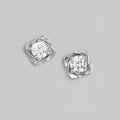 Flower Solitaire CZ 925 Sterling Silver Stud Earrings