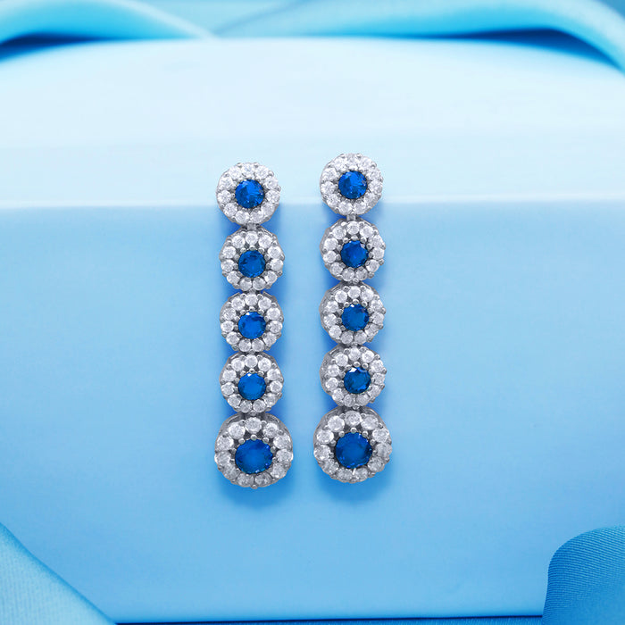 Flowing Elegance Rhodium Plated 925 Sterling Silver Earrings