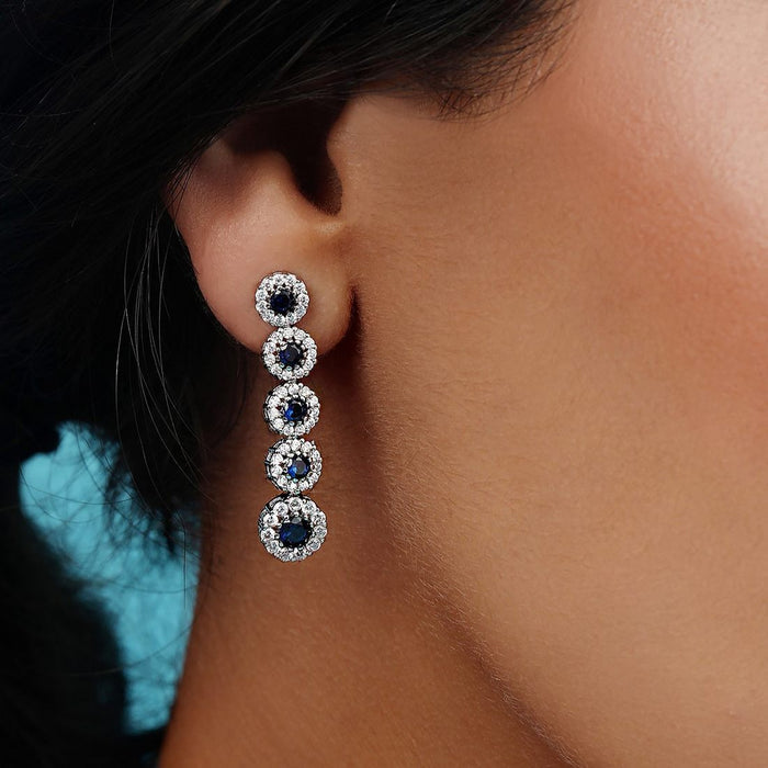 Flowing Elegance Rhodium Plated 925 Sterling Silver Earrings
