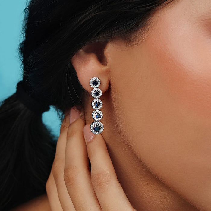 Flowing Elegance Rhodium Plated 925 Sterling Silver Earrings