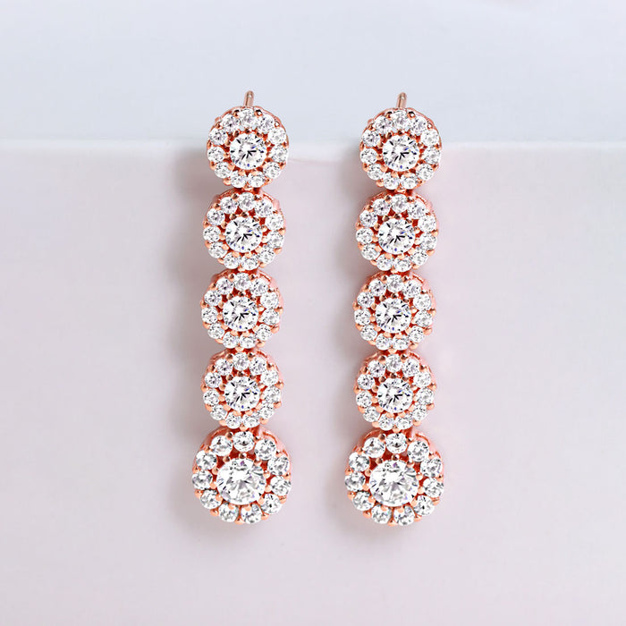 Flowing Elegance Rose Gold Plated 925 Sterling Silver Earrings