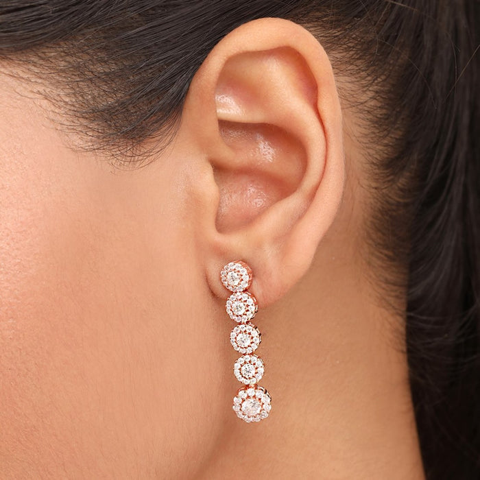 Flowing Elegance Rose Gold Plated 925 Sterling Silver Earrings