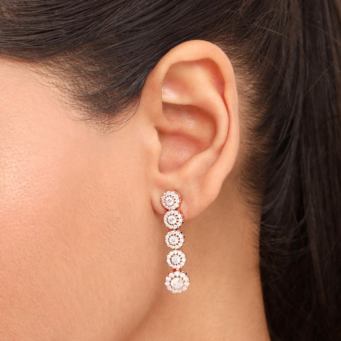 Flowing Elegance Rose Gold Plated 925 Sterling Silver Earrings