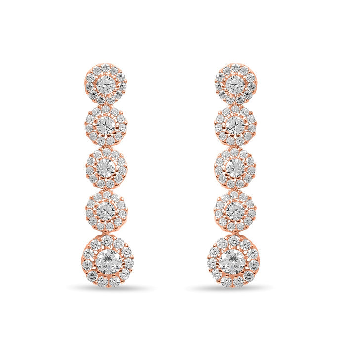 Flowing Elegance Rose Gold Plated 925 Sterling Silver Earrings