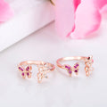 Fluttering Butterfly Rose Gold Plated 925 Silver Toe Ring (Adjsutable)