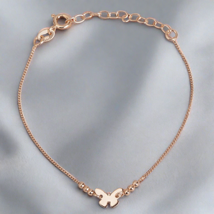 Fluttering Elegance Rose Gold-Plated 925 Sterling Silver Bracelet