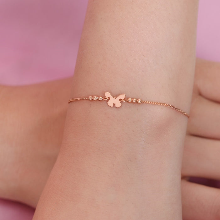 Fluttering Elegance Rose Gold-Plated 925 Sterling Silver Bracelet