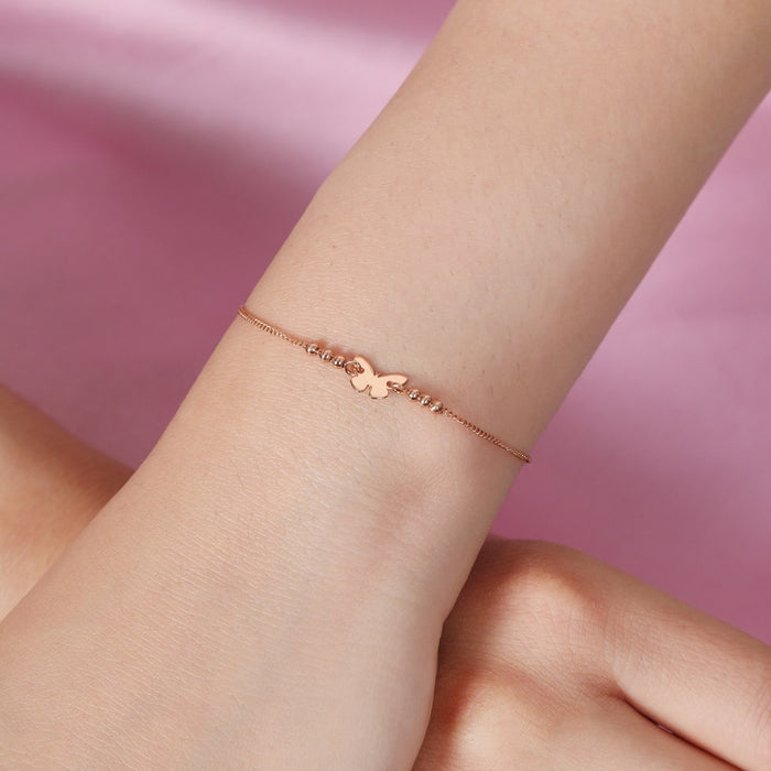 Fluttering Elegance Rose Gold-Plated 925 Sterling Silver Bracelet
