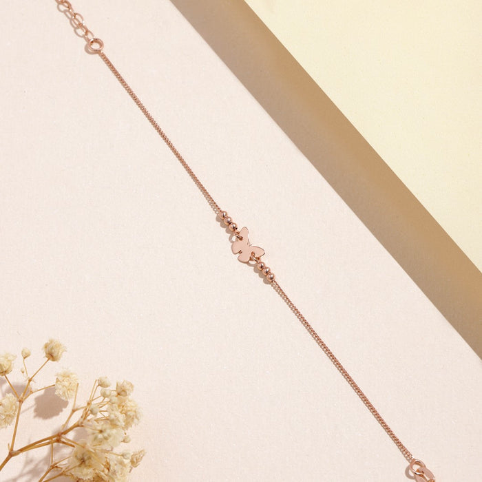 Fluttering Elegance Rose Gold-Plated 925 Sterling Silver Bracelet