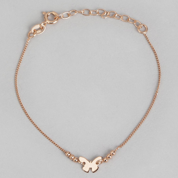 Fluttering Elegance Rose Gold-Plated 925 Sterling Silver Bracelet