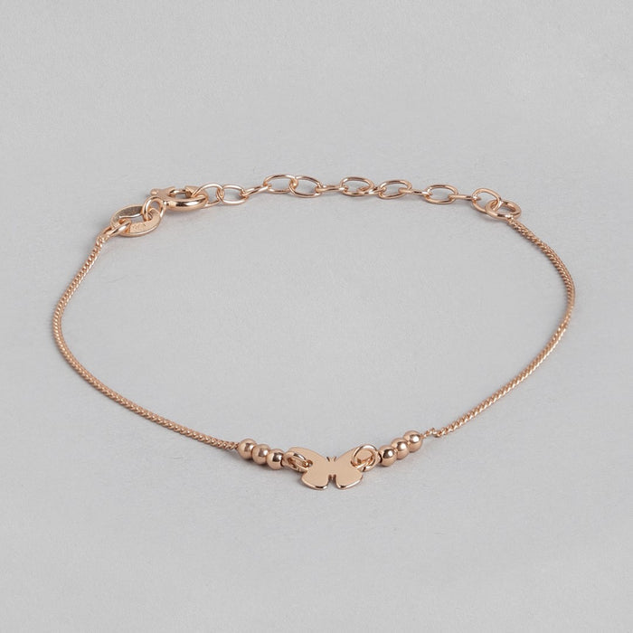 Fluttering Elegance Rose Gold-Plated 925 Sterling Silver Bracelet